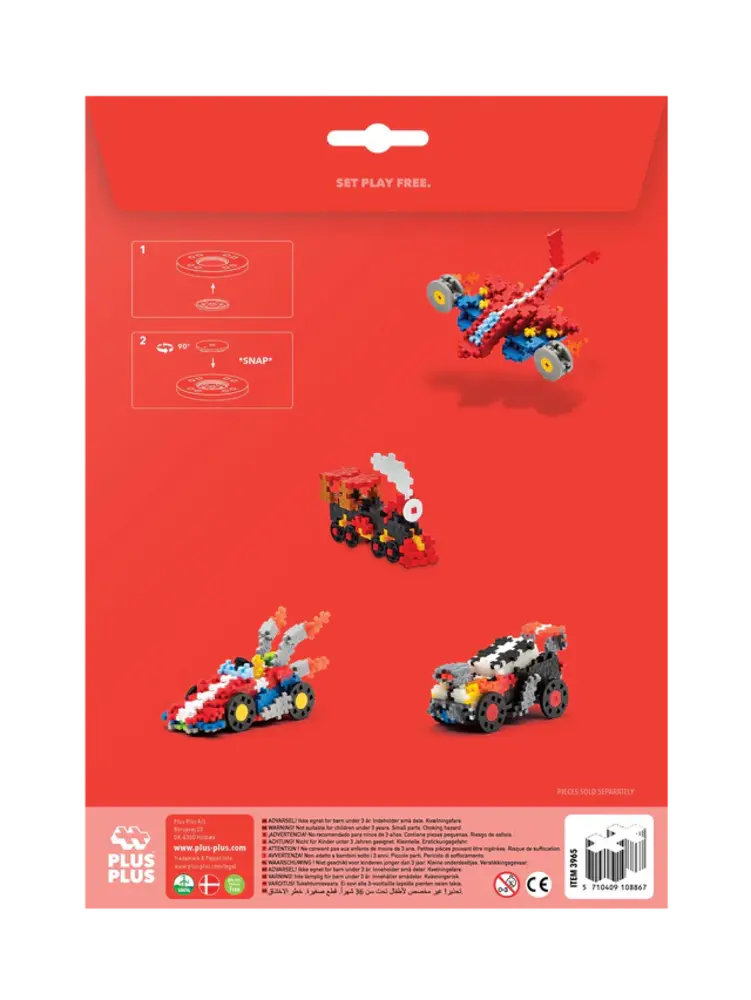 Plus-Plus Plus-Plus - bouwplaat & wielen - grijs/zwart (26 stuks)