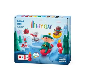 Hey Clay Hey Clay - boetseerklei - polar fun (15 potjes)