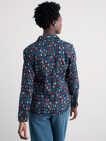 Seasalt Seasalt - larissa shirt - dye strokes dark lugger Seasalt Seasalt - larissa shirt - dye strokes dark lugger