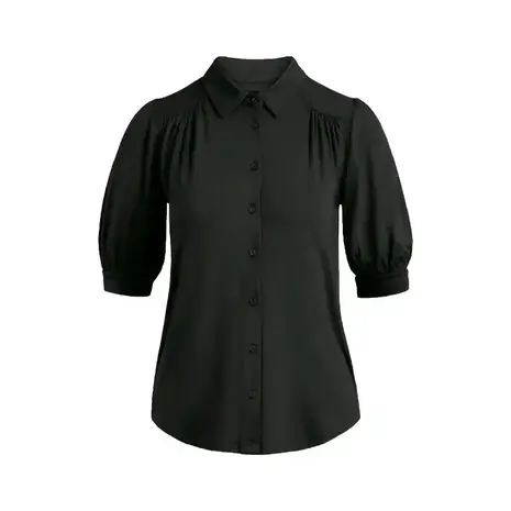 King Louie King Louie - carina blouse viscose light ssl - black King Louie King Louie - carina blouse viscose light ssl - black