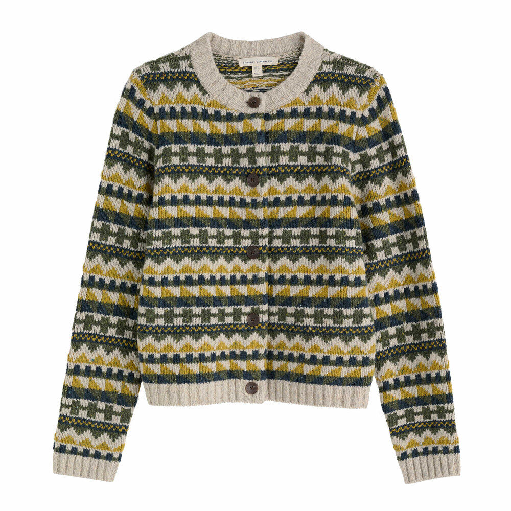Seasalt Seasalt - dawson pick cardigan fairisle - zig zag geo alpine galley mix