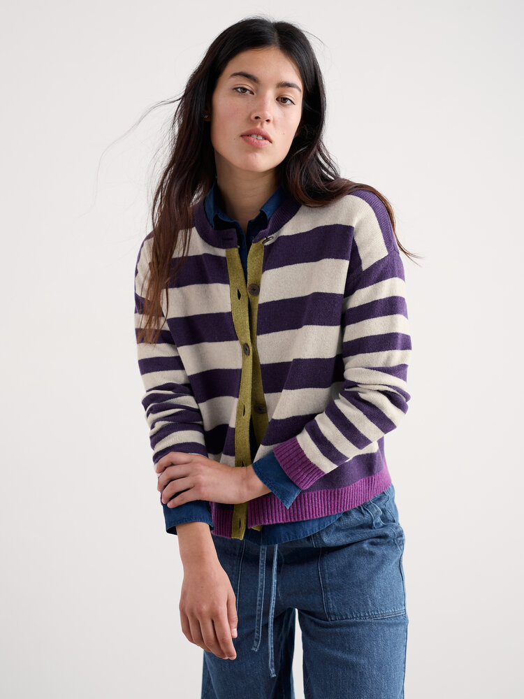 Seasalt Seasalt - pinwell cardigan - bright shape dark violet mix Seasalt Seasalt - pinwell cardigan - bright shape dark violet mix