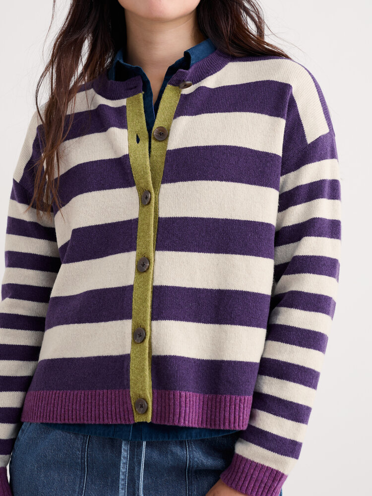 Seasalt Seasalt - pinwell cardigan - bright shape dark violet mix Seasalt Seasalt - pinwell cardigan - bright shape dark violet mix