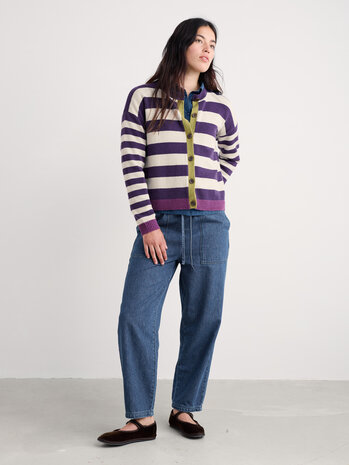 Seasalt Seasalt - pinwell cardigan - bright shape dark violet mix Seasalt Seasalt - pinwell cardigan - bright shape dark violet mix