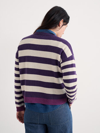 Seasalt Seasalt - pinwell cardigan - bright shape dark violet mix Seasalt Seasalt - pinwell cardigan - bright shape dark violet mix