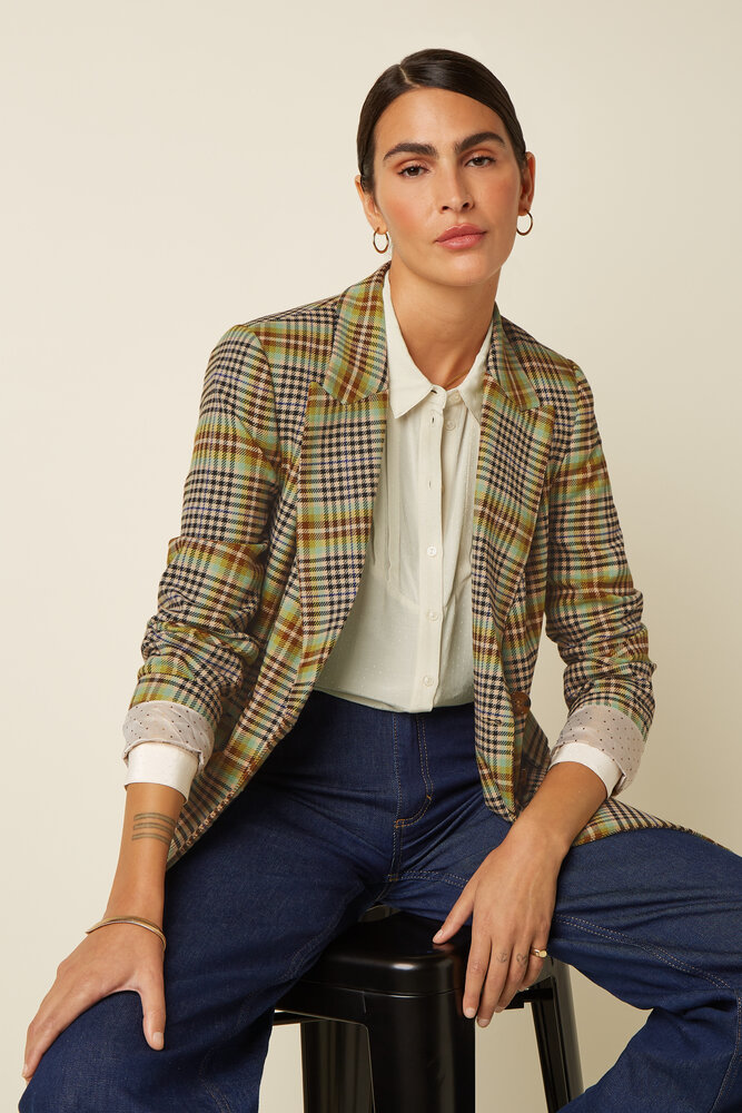 King Louie King Louie - tina blazer long kooks check - black