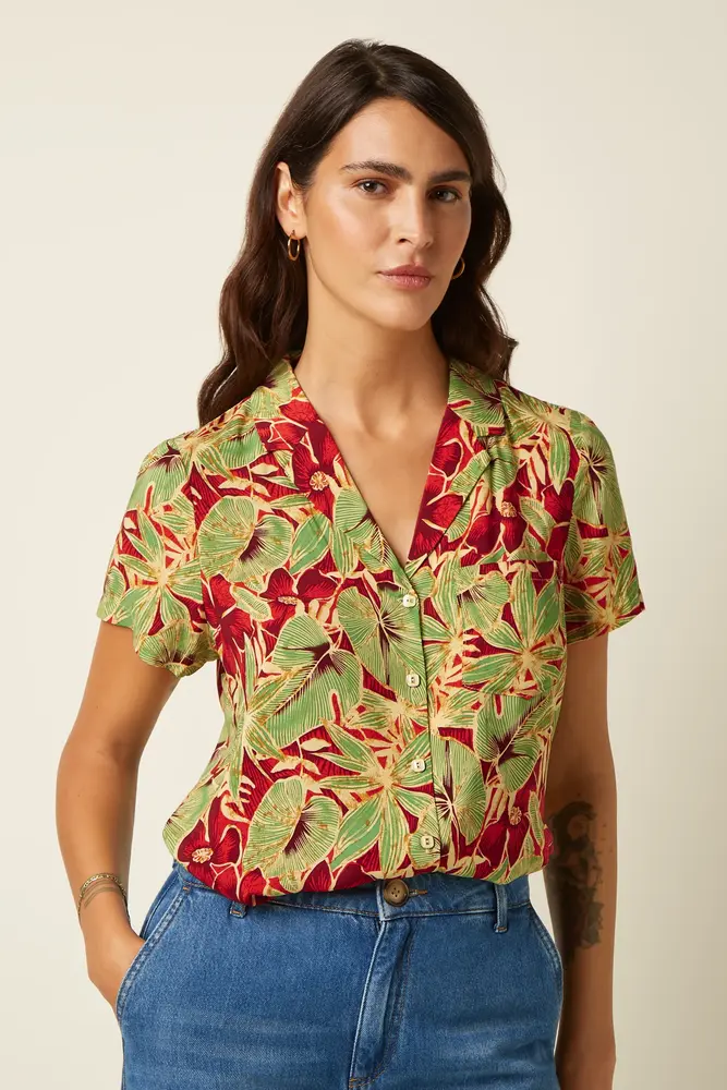 King Louie King Louie - bella blouse rico - fire red
