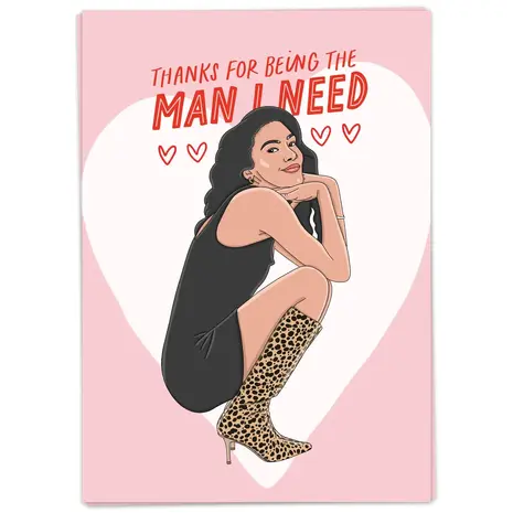 Kaart Blanche Kaart blanche - wenskaart - man I need