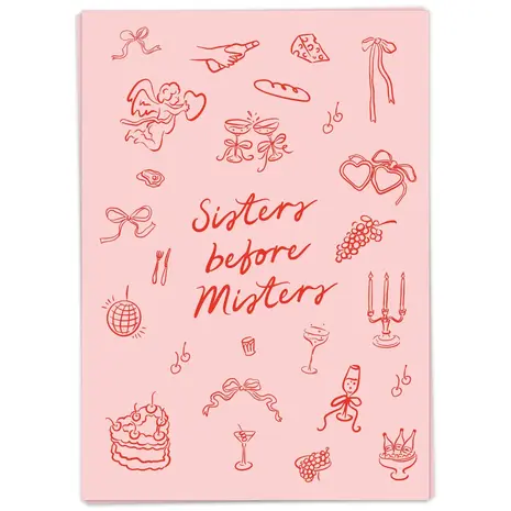 Kaart Blanche Kaart blanche - wenskaart - sisters before misters