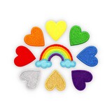 iBadge iBadge - geborduurde badge - hartjes en regenboog (set van 9)