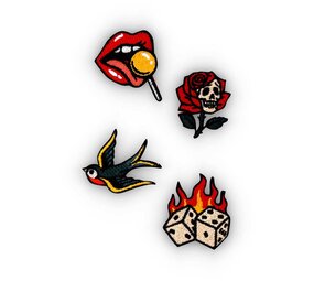 iBadge iBadge - geborduurde badge - rock'n'roll icons (set van 4)