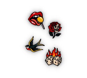 iBadge iBadge - geborduurde badge - rock'n'roll icons (set van 4)