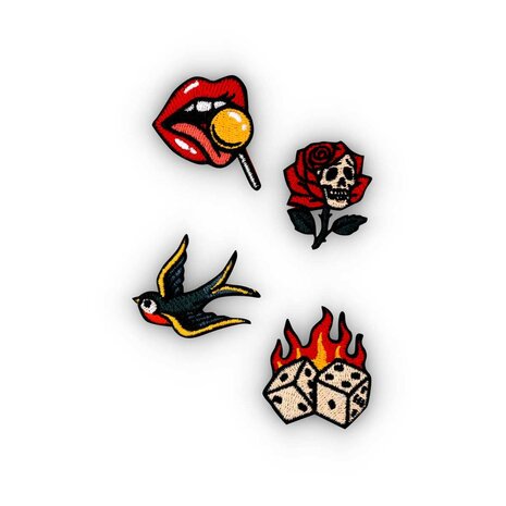 iBadge iBadge - geborduurde badge - rock'n'roll icons (set van 4)