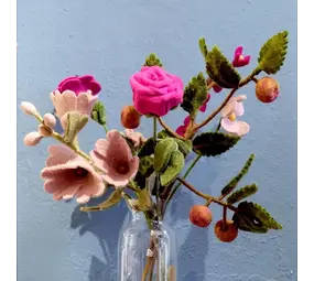 Vilten bloemen - boeket - valentijn