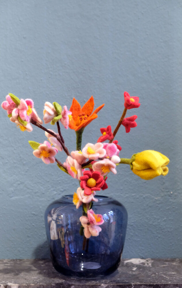 Vilten bloemen - boeket - voorjaar