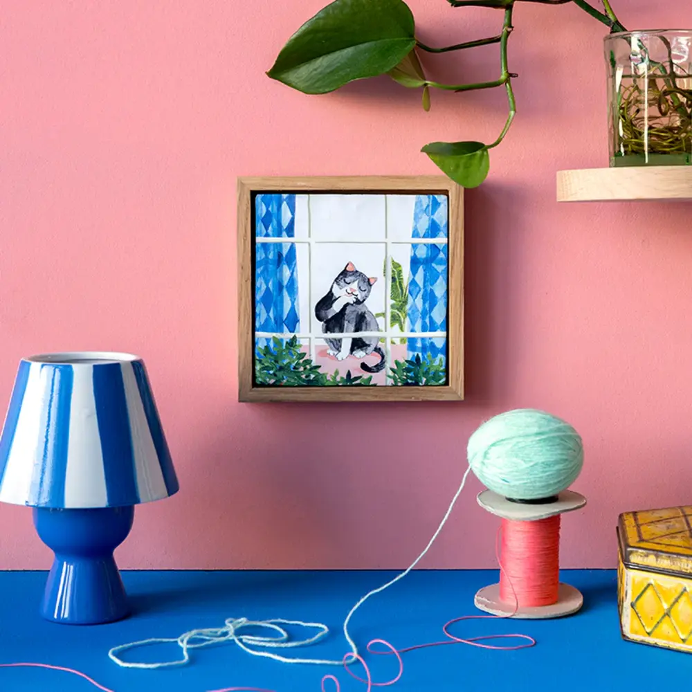 Storytiles Storytiles - tegel small - cosy cat (10x10 cm)