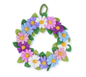 Sjaal met verhaal Sjaal met verhaal - krans - margrietjes violet