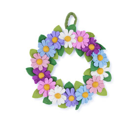 Sjaal met verhaal Sjaal met verhaal - krans - margrietjes violet