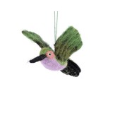 Sjaal met verhaal Sjaal met verhaal - hanger vogel - kolibrie lila/groen