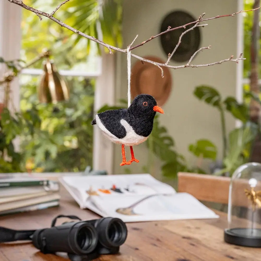 Sjaal met verhaal Sjaal met verhaal - hanger vogel - scholekster