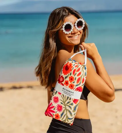 Buvanha Buvanha - reishanddoek (200 x 90 cm) - texel