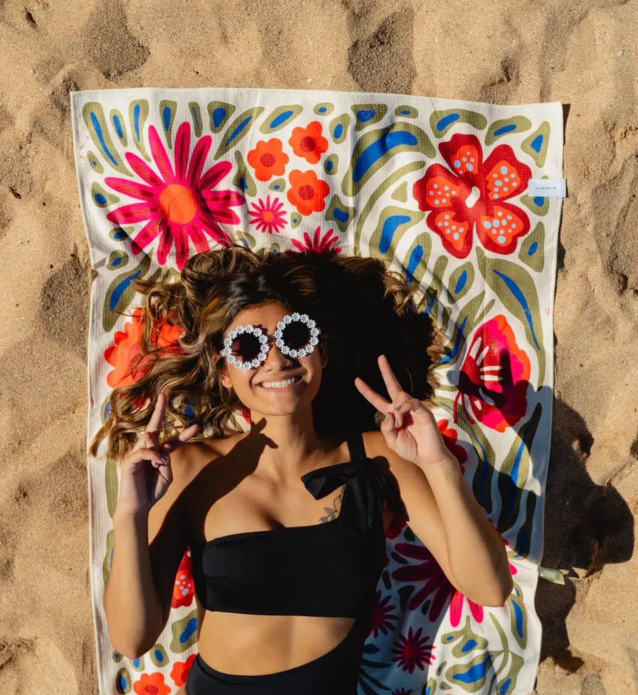 Buvanha Buvanha - reishanddoek (160 x 80 cm) - texel