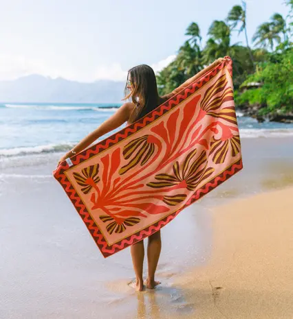 Buvanha Buvanha - reishanddoek (200 x 90 cm) - madeira