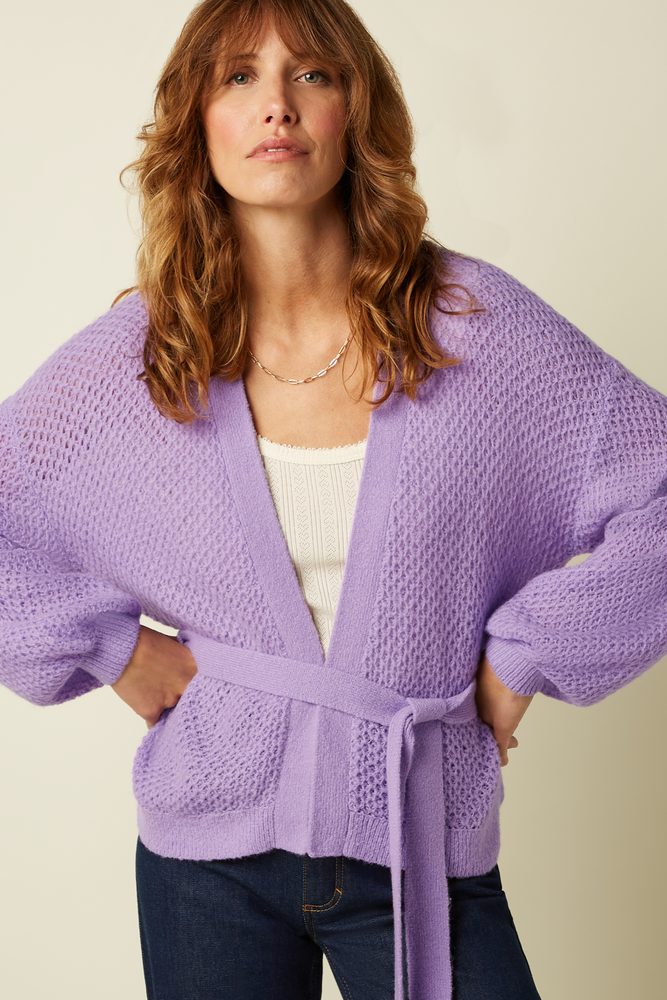 King Louie King Louie - cardi loose farfalle - sheer lilac