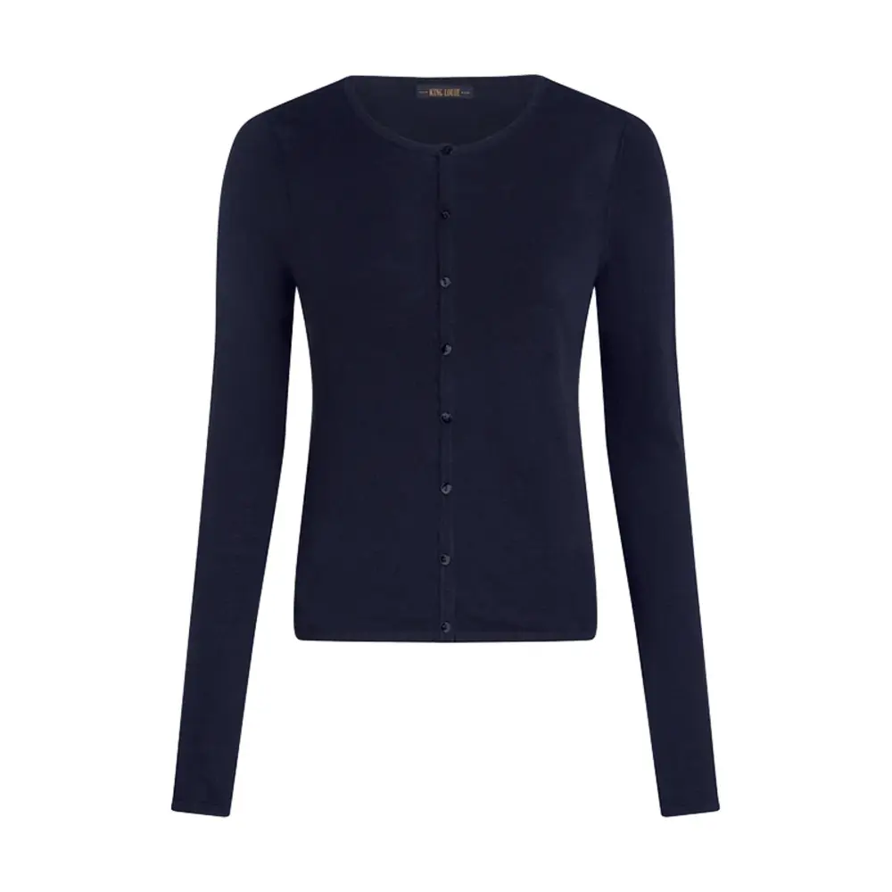 King Louie King Louie - cardi roundneck cocoon - black King Louie King Louie - cardi roundneck cocoon - black