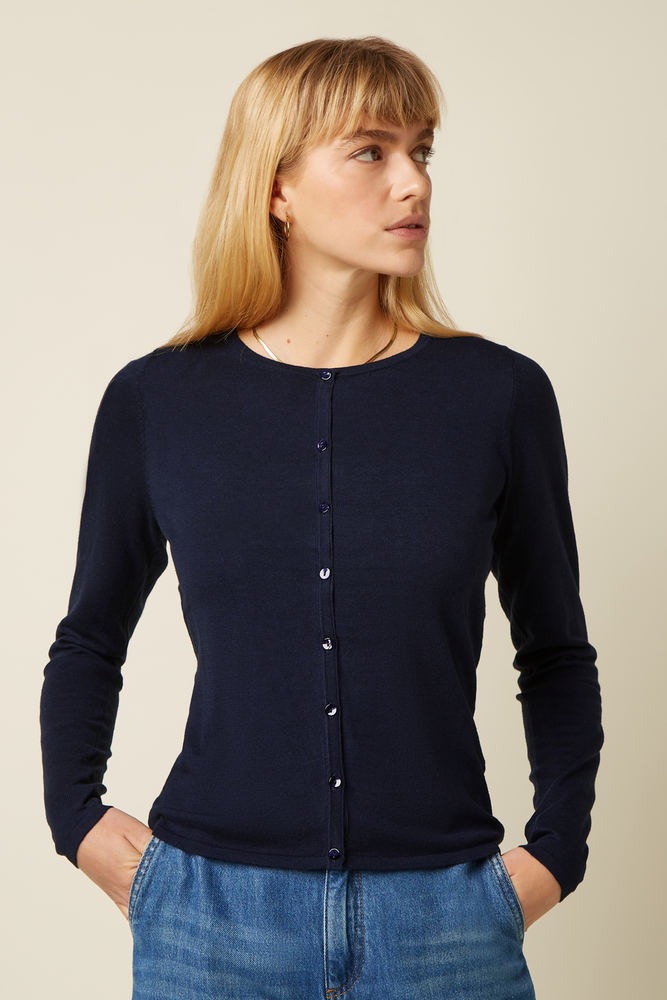 King Louie King Louie - cardi roundneck cocoon - black King Louie King Louie - cardi roundneck cocoon - black