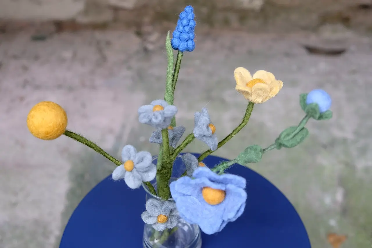 Vilt boeket Vilten bloemen - boeket - vergeet me niet