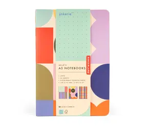 Kikkerland Kikkerland - inkerie - A5 notebooks (set van 3) Kikkerland Kikkerland - inkerie - A5 notebooks (set van 3)