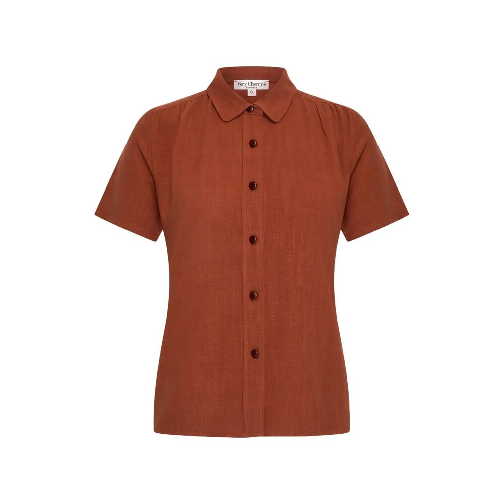 Very Cherry Very Cherry - montmartre blouse - terracotta linen