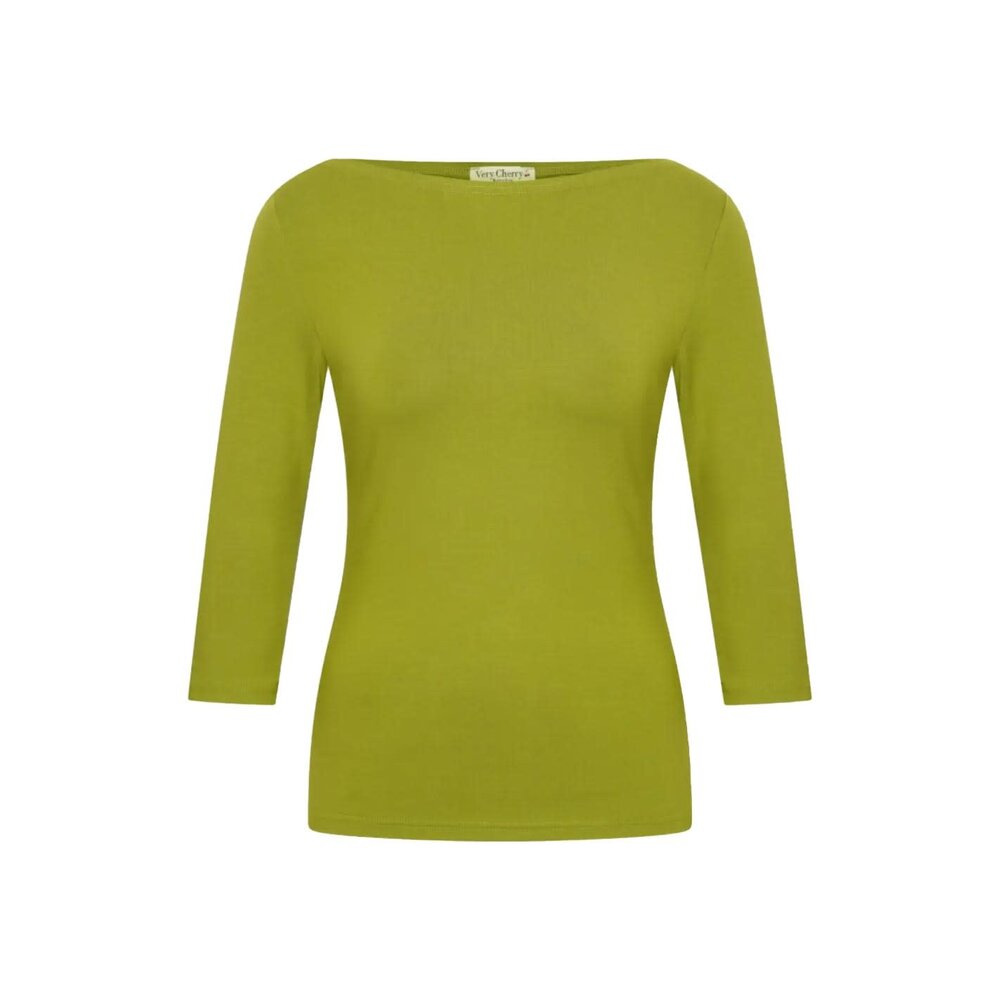Very Cherry Very Cherry - boatneck top tricot deluxe - olive
