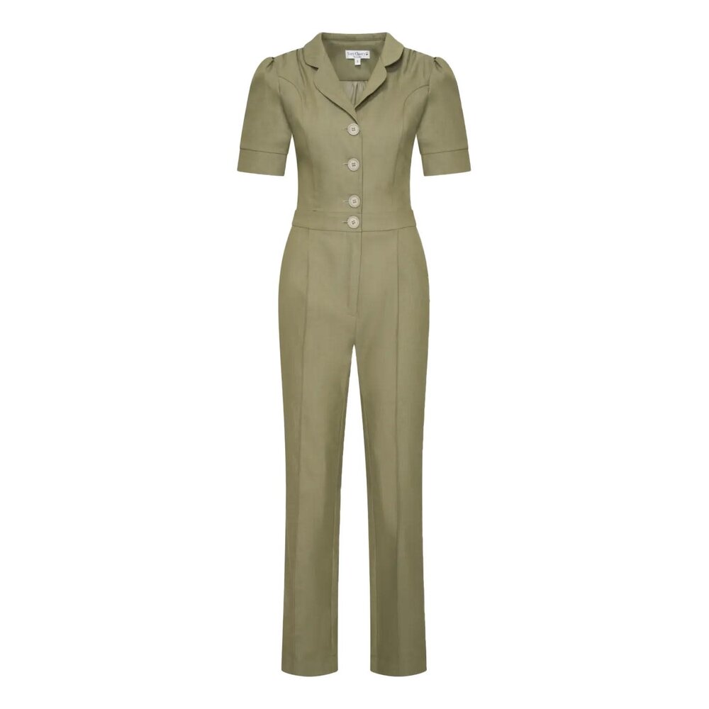 Very Cherry Very Cherry - classic jumpsuit delfino denim - sage green