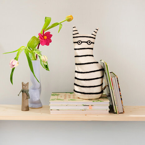 Aveva Design Aveva design - deurstop/boekensteun - the curious cat stripes