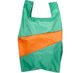 Susan Bijl Susan Bijl - the new shopping bag large - holly green & orange