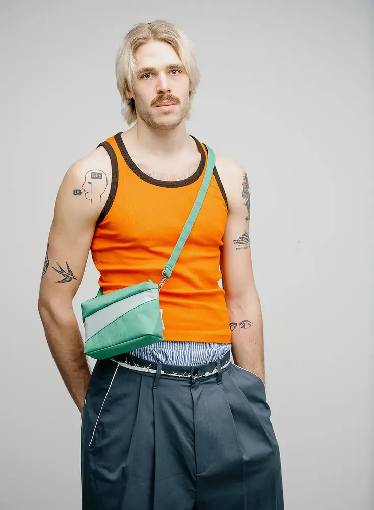 Susan Bijl Susan Bijl - the new bum bag small - holly green & surf spray