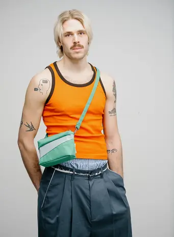 Susan Bijl Susan Bijl - the new bum bag small - holly green & surf spray