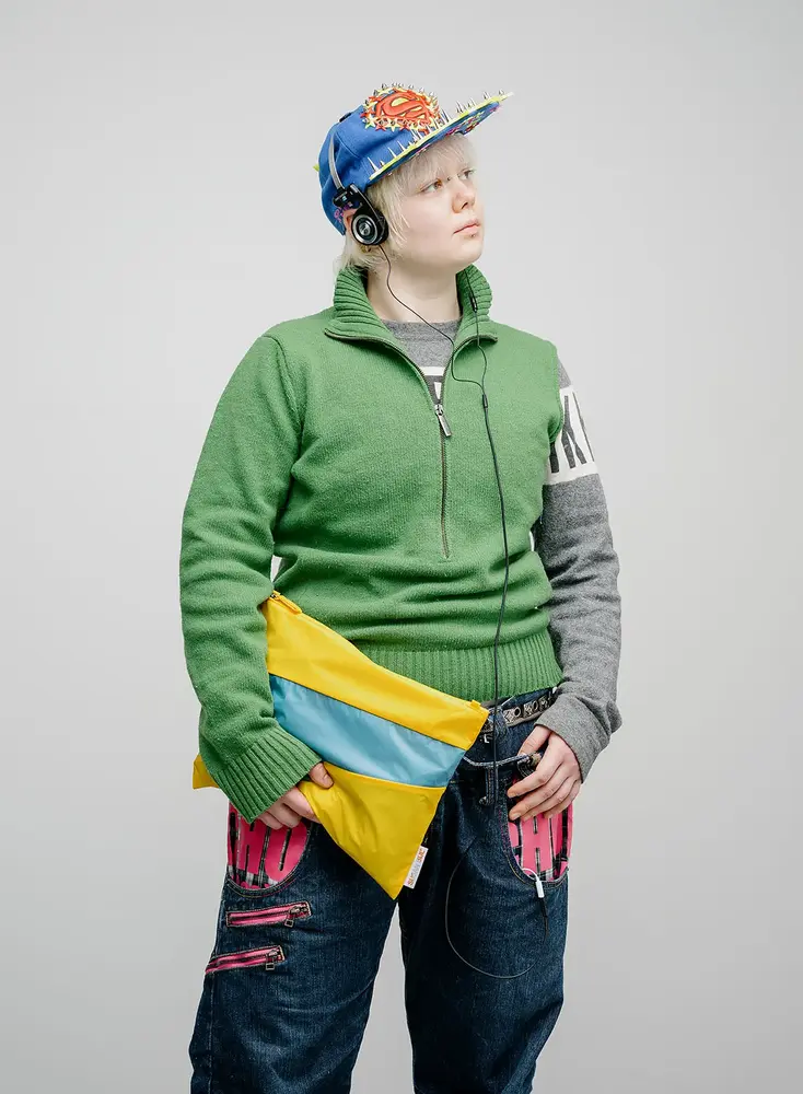 Susan Bijl Susan Bijl - the new pouch large - sunflower & ocean