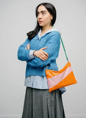 Susan Bijl Susan Bijl - the new pouch medium - orange & pink panther