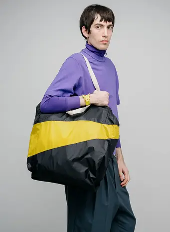 Susan Bijl Susan Bijl - the new stash bag large - black & sunflower