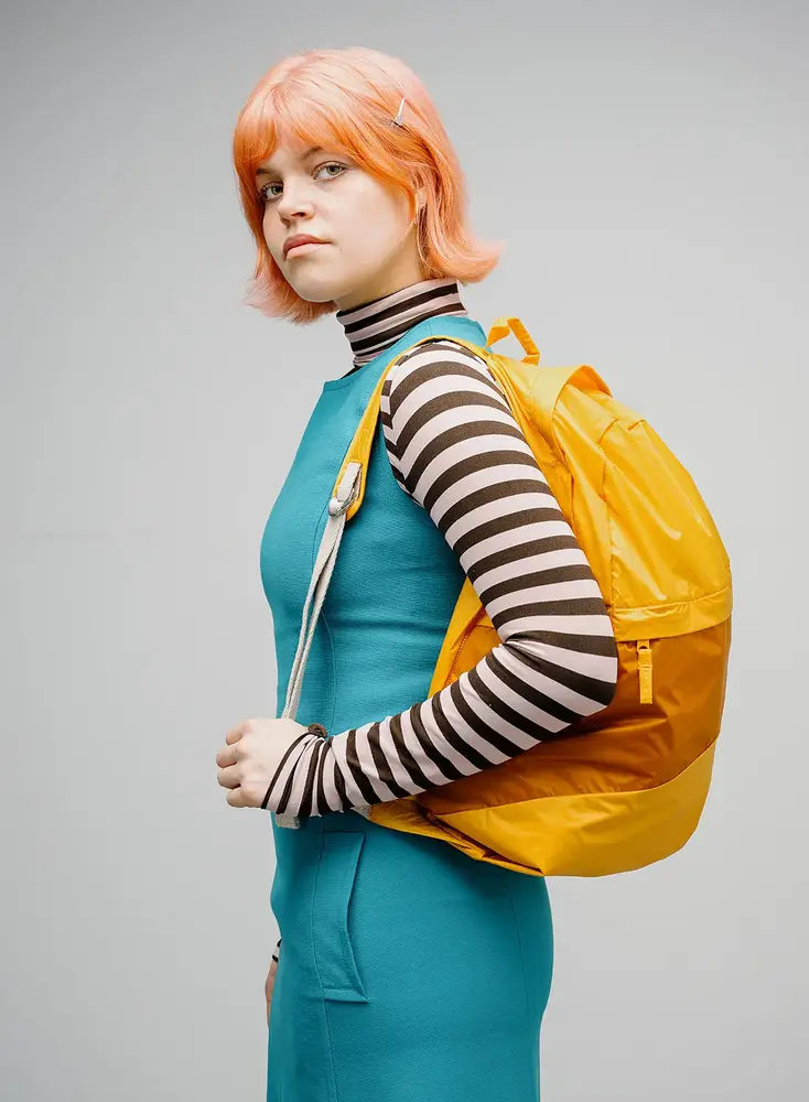 Susan Bijl Susan Bijl - the new foldable backpack large - calendula & ginger Susan Bijl Susan Bijl - the new foldable backpack large - calendula & ginger