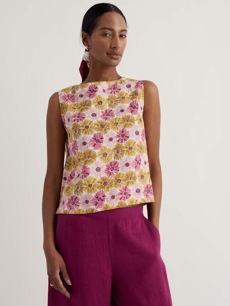 Seasalt Seasalt - colour study top - painted asters chalk