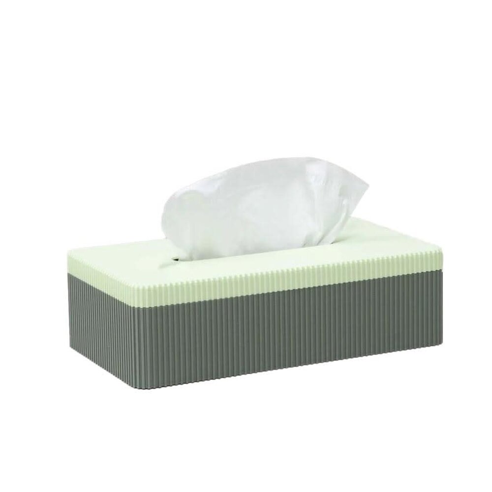 Wavy Wavy - tissuebox - muted green/mint matt