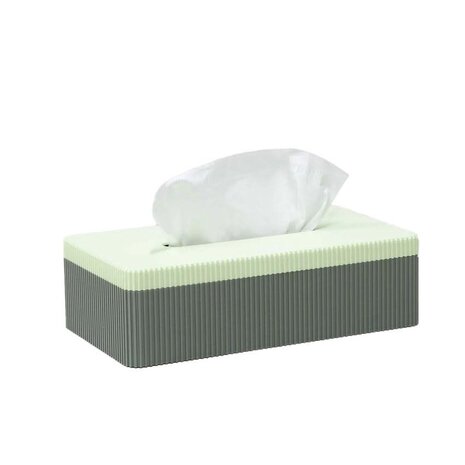 Wavy Wavy - tissuebox - muted green/mint matt