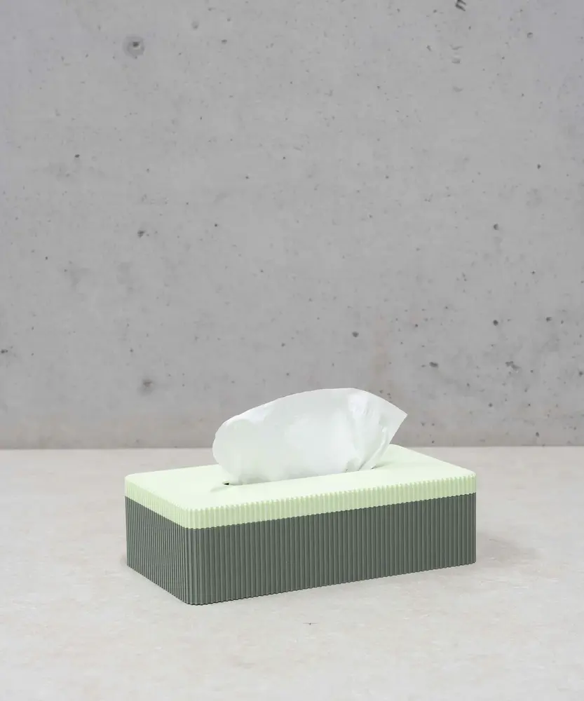 Wavy Wavy - tissuebox - muted green/mint matt