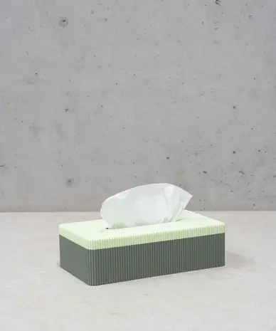 Wavy Wavy - tissuebox - muted green/mint matt