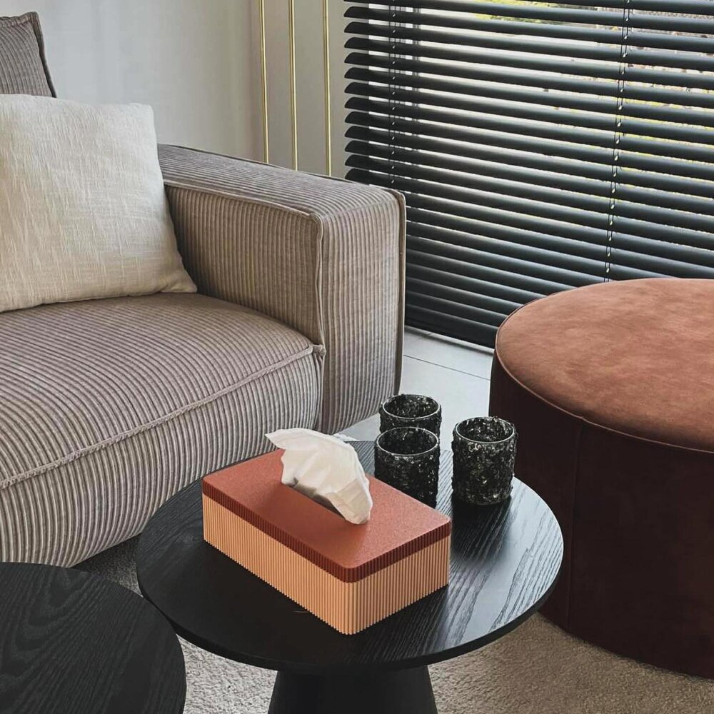 Wavy Wavy - tissuebox - nude/metallic brick