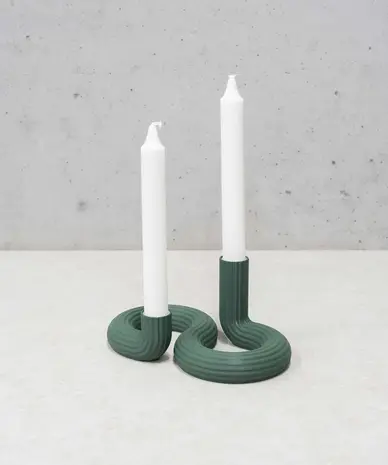 Wavy Wavy - kandelaar double - highland green Wavy Wavy - kandelaar double - highland green